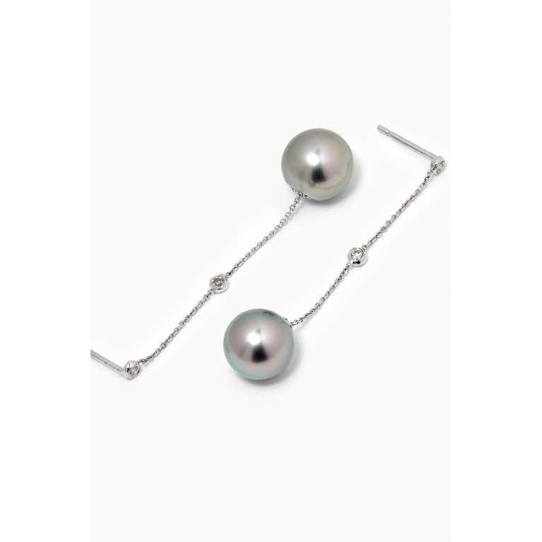 Robert Wan - Links of Love Diamond & Pearl Drop Earrings in 18k White Gold