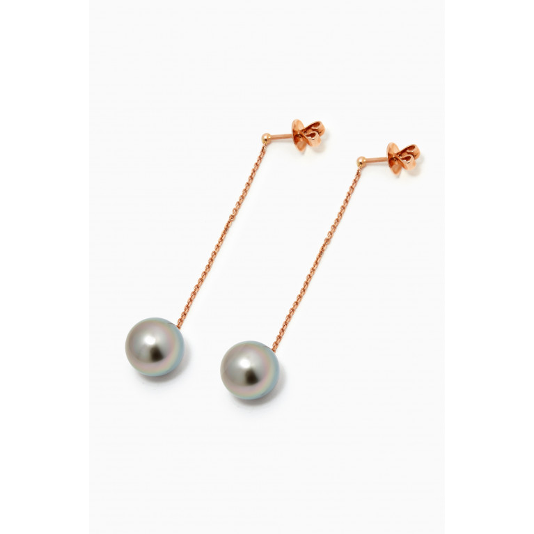 Robert Wan - Links of Love Pearl Drop Earrings in 18k Rose Gold
