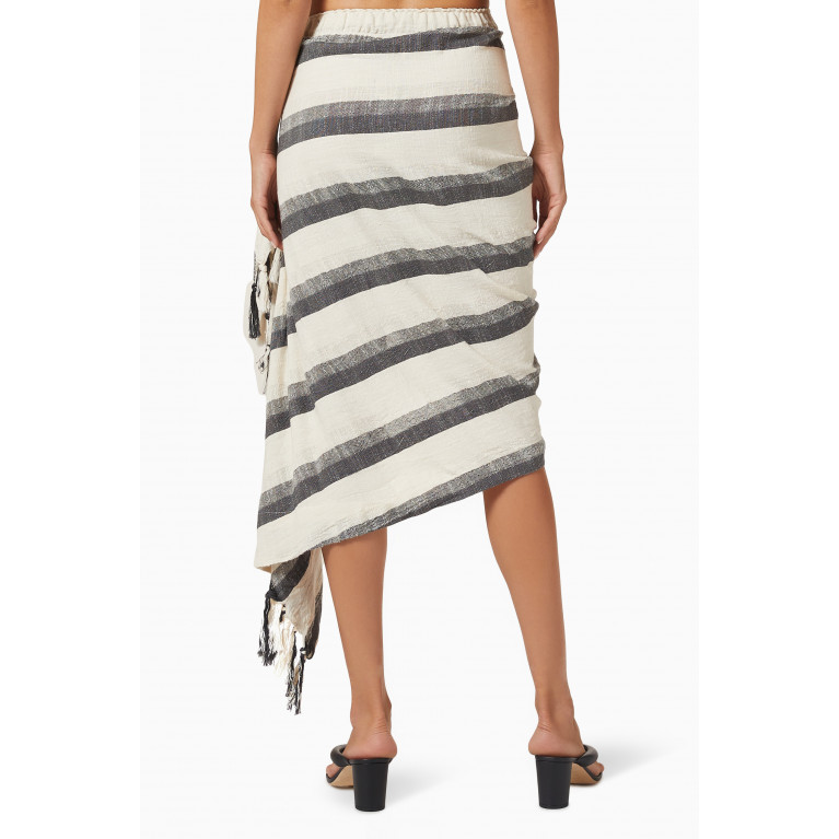 Just Bee Queen - Tulum Luxe Skirt in Linen-blend Grey