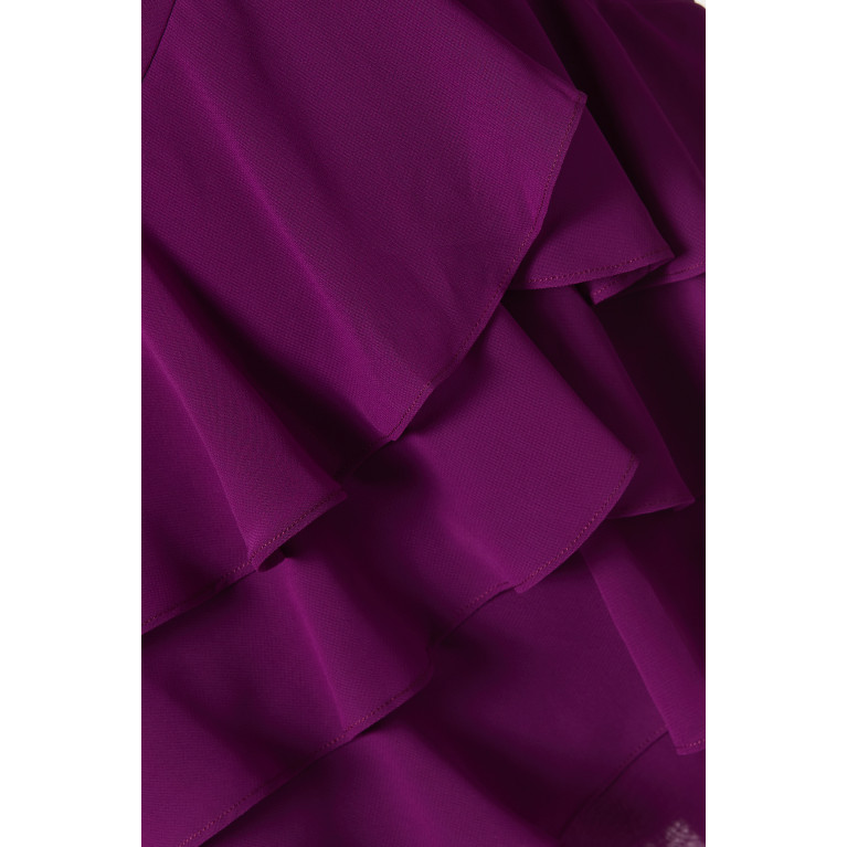 Mergim - Camellia Turtleneck Mini Dress in Chiffon