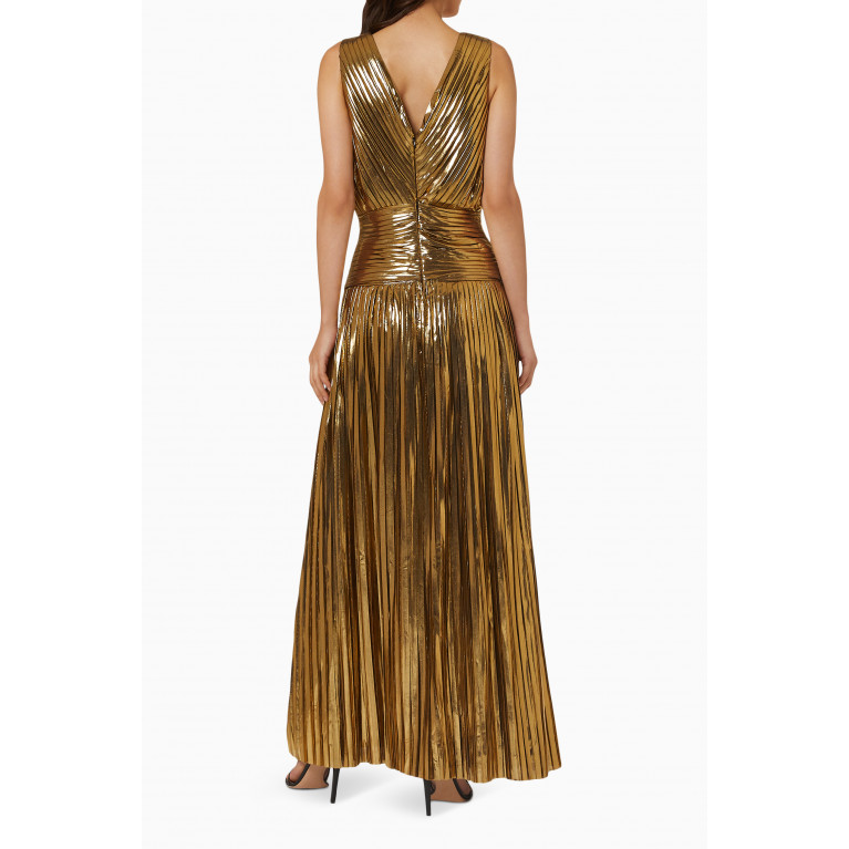 Vione - Serena Pleated Gown in Lamé