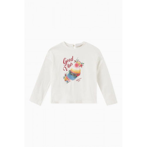 Monnalisa - Good Vibes Print T-shirt in Cotton