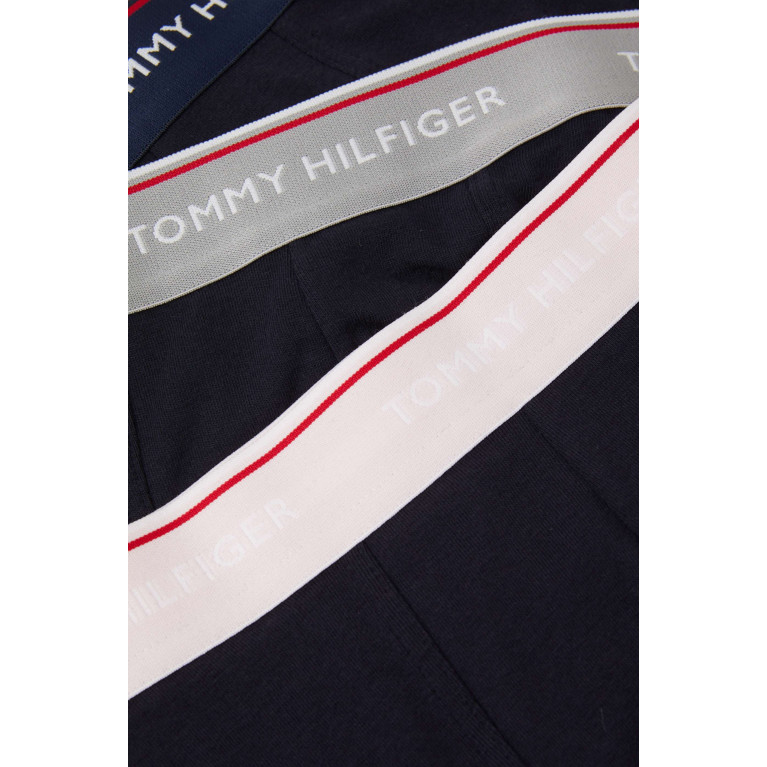 Tommy Hilfiger - Essentrial Logo Trunks in Cotton Stretch Jersey, Set of 3 Blue