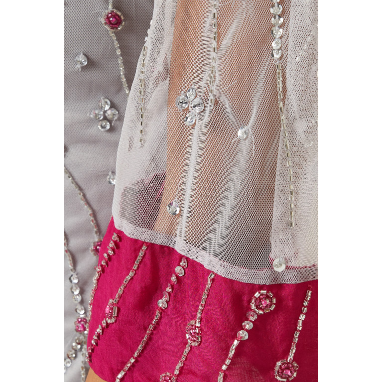 Raishma - V Neck Gown in Embellished Tulle
