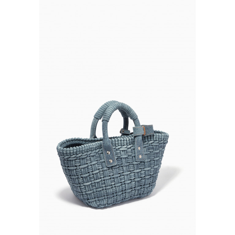 Balenciaga - Bistro XS Basket in Washed & Frayed Denim