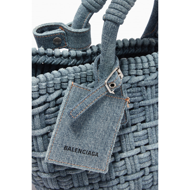 Balenciaga - Bistro XS Basket in Washed & Frayed Denim