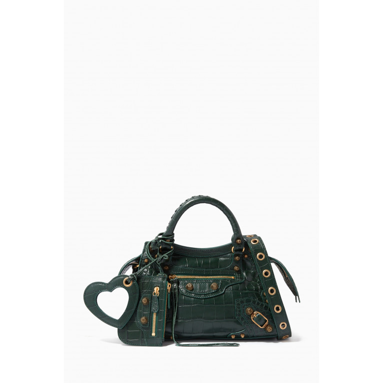 Balenciaga - Neo Cagole XS Handbag in Crocodile-embossed Calfskin