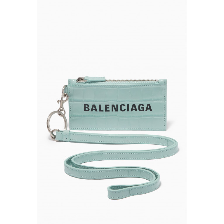 Balenciaga - Cash Card Case Keyring in Croc-embossed Leather