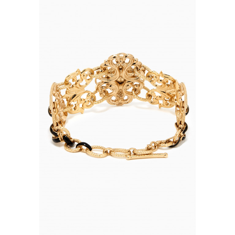 Satellite - Prestige Crystal Double Raw Bracelet in 14kt Gold-plated Metal