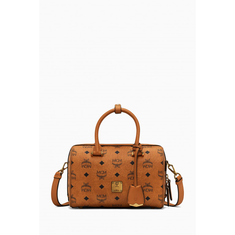 MCM - Small Boston Bag in Visetos Coated Canvas