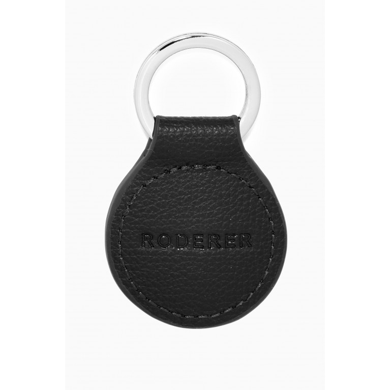 Roderer - Award Round Key Ring in Leather Black