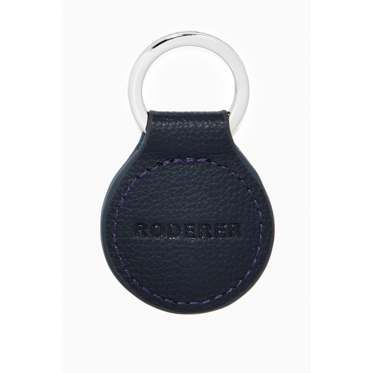 Roderer - Award Round Key Ring in Leather Blue