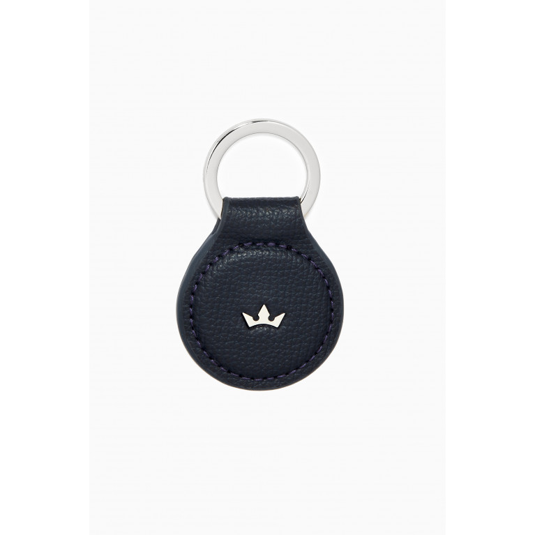 Roderer - Award Round Key Ring in Leather Blue