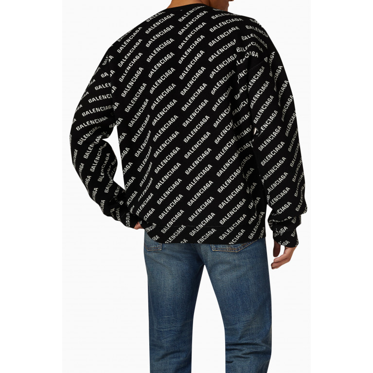 Balenciaga - Mini Allover Logo Sweater in Cotton Blend