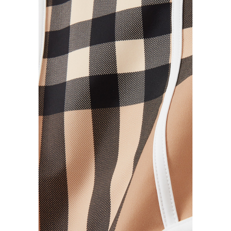 Burberry - Check Print One-piece Swimsuit in Technical Fabric