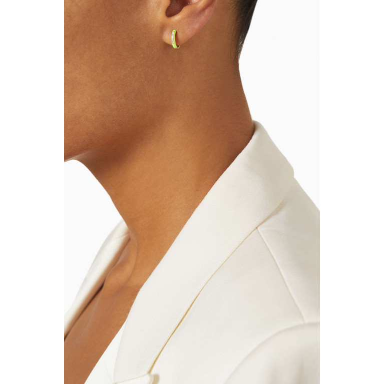 Djula - Marbella Diamond & Enamel Single Earring in 14kt Rose Gold
