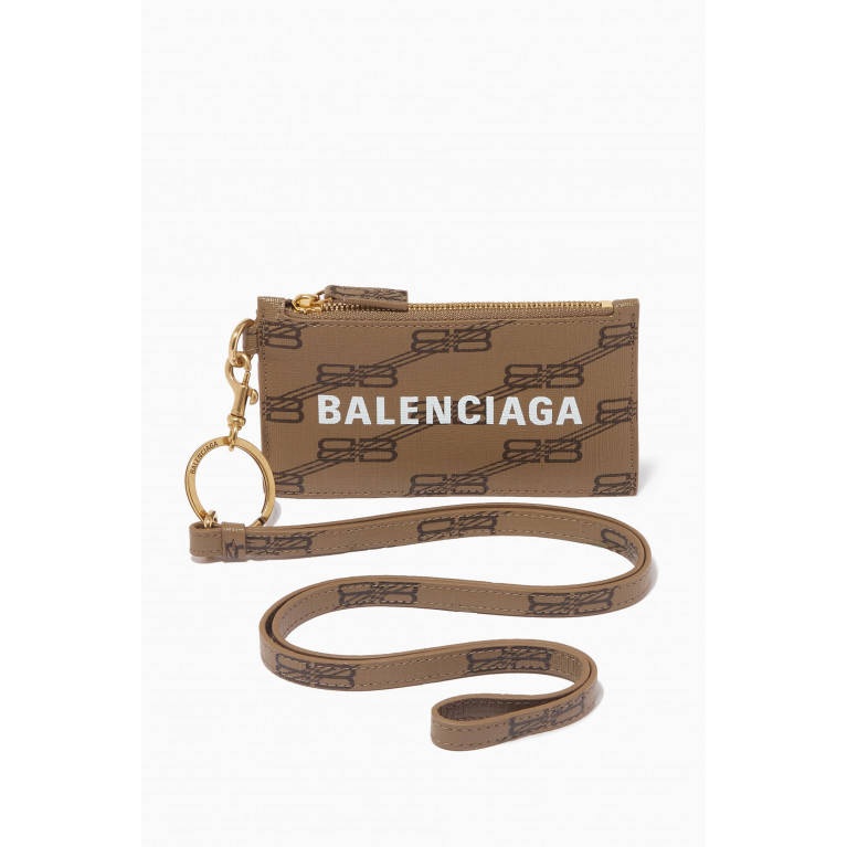 Balenciaga - Cash Card Case on Keyring in BB Monogram Canvas