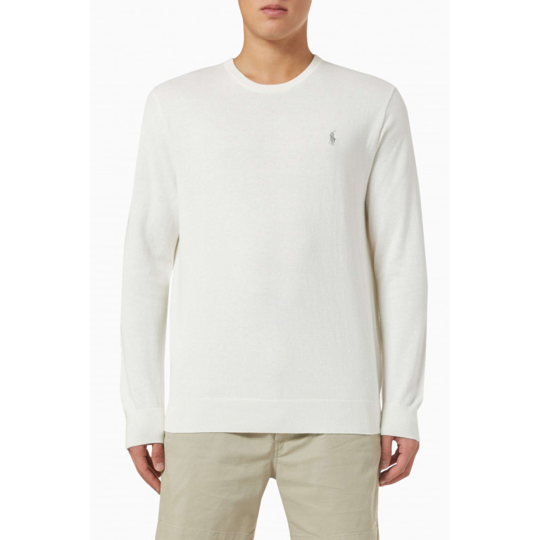 Polo Ralph Lauren - Embroidered Logo Sweater in Cotton-blend