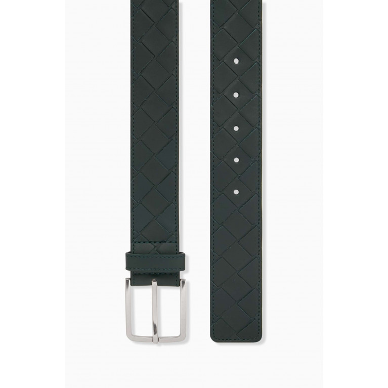 Bottega Veneta - Intrecciato Belt in Leather Green