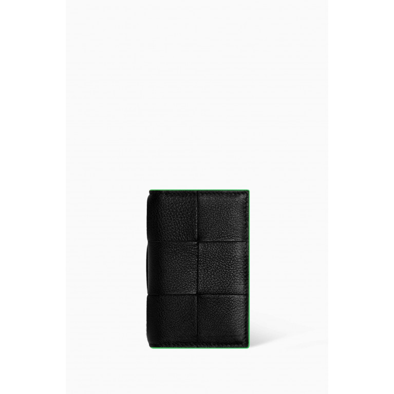 Bottega Veneta - Flap Card Case in Intreccio Grained Leather