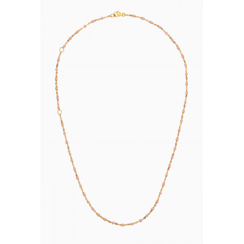 Awe Inspired - Beaded Enamel Necklace in 14kt Yellow Gold Vermeil Pink