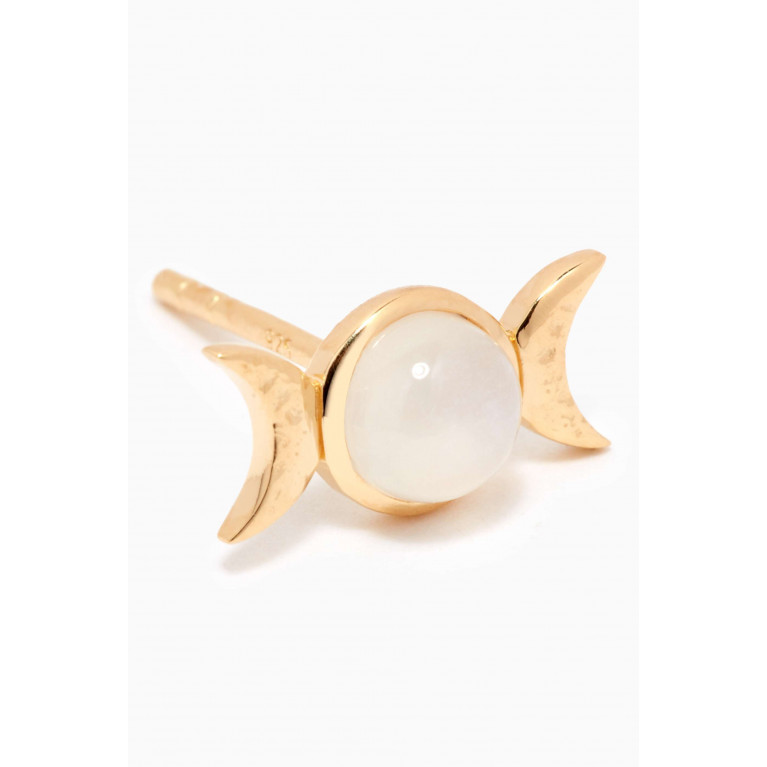 Awe Inspired - Triple Moon Stud Earrings in 14kt Gold Vermeil