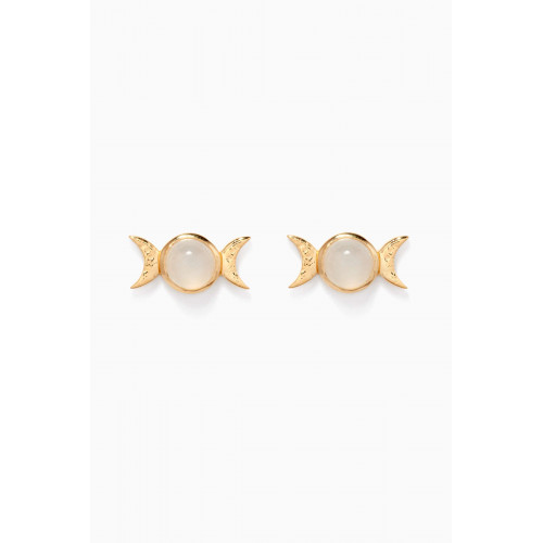 Awe Inspired - Triple Moon Stud Earrings in 14kt Gold Vermeil