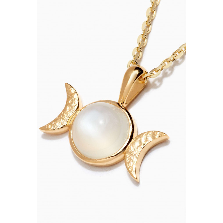 Awe Inspired - Triple Moon Necklace in 14kt Gold Vermeil