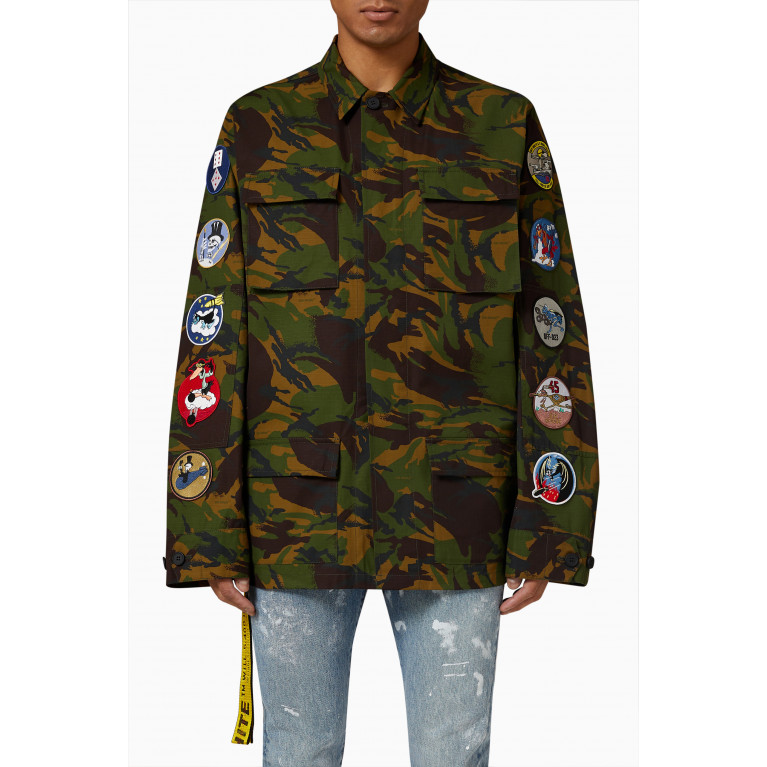 Off-White - Camo Patched Field Jacket in Cotton