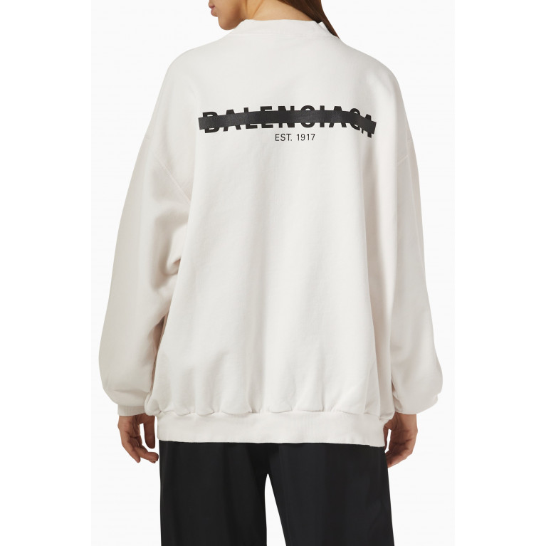 Balenciaga - Logo Oversized Crewneck Sweatshirt in Cotton Terry
