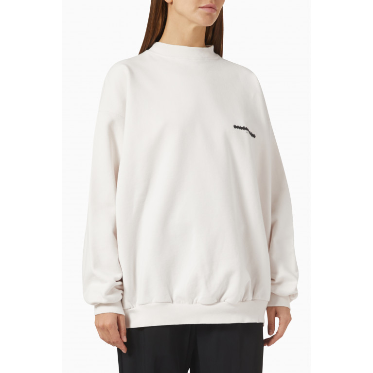Balenciaga - Logo Oversized Crewneck Sweatshirt in Cotton Terry