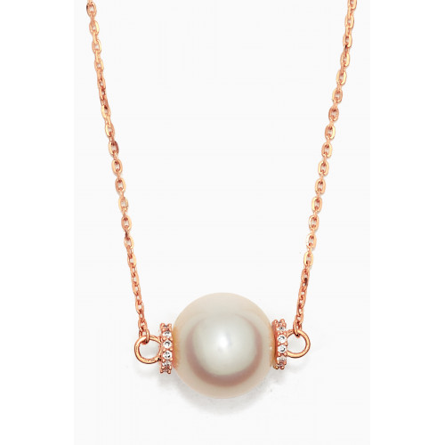 Damas - Kiku Freshwater Pearl & Diamond Necklace in 18kt Rose Gold Rose Gold