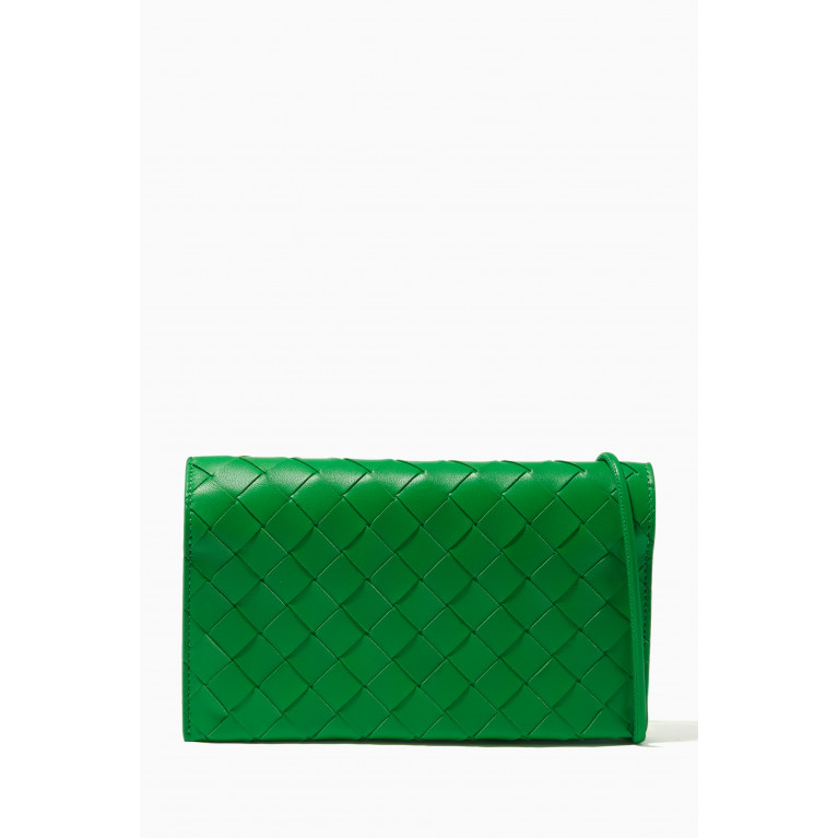 Bottega Veneta - Wallet-on Strap Bag in Intrecciato Leather