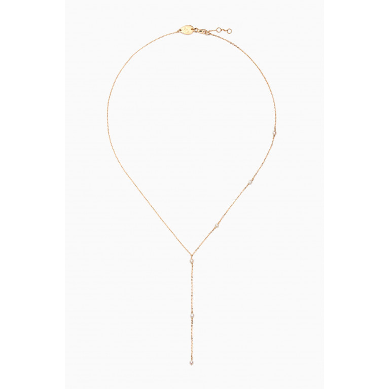 Aquae Jewels - Red Carpet Constellation Half Pearls Necklace in 18kt Yellow Gold
