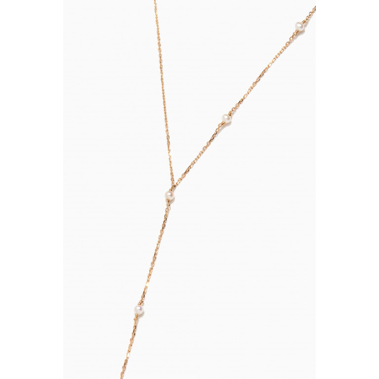 Aquae Jewels - Red Carpet Constellation Half Pearls Necklace in 18kt Yellow Gold