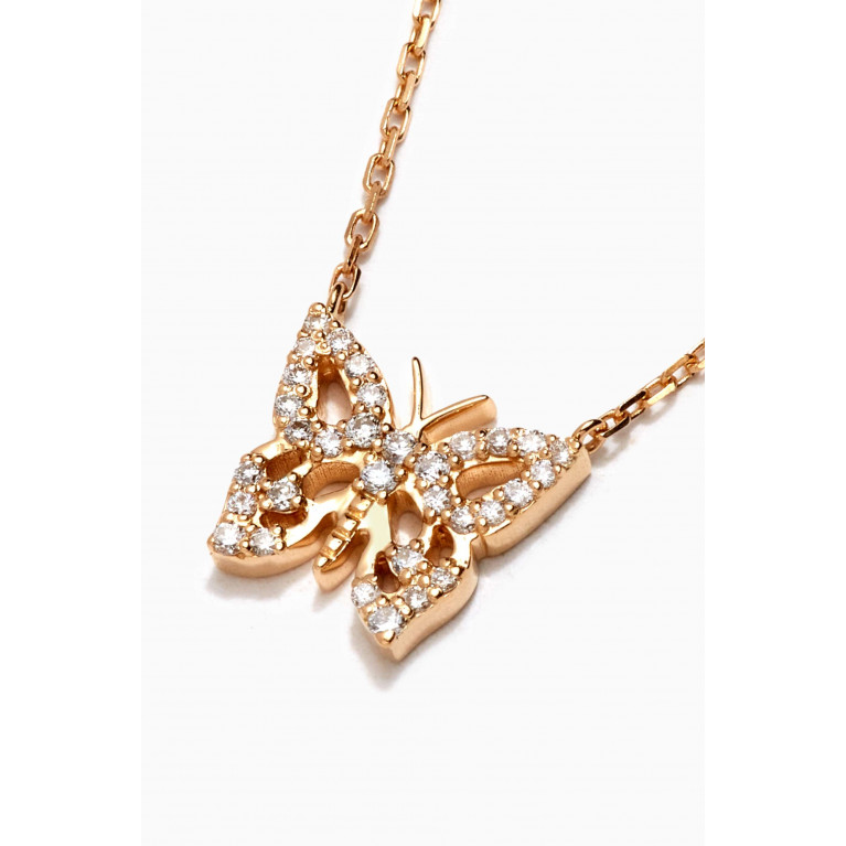 Aquae Jewels - Butterfly Diamond Necklace in 18kt Yellow Gold