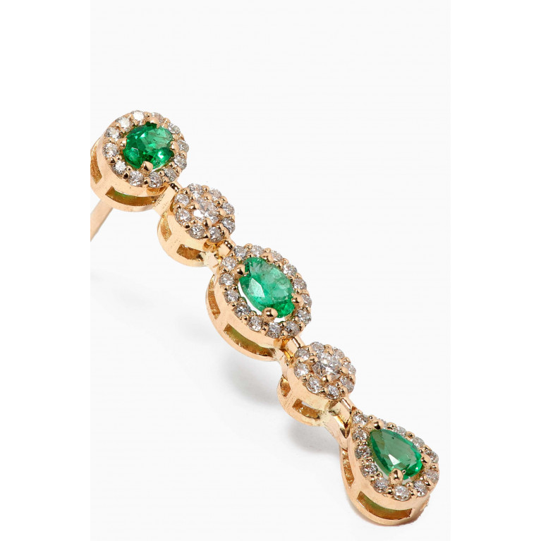 Aquae Jewels - Merveille Emerald Diamond Earrings in 18kt Yellow Gold