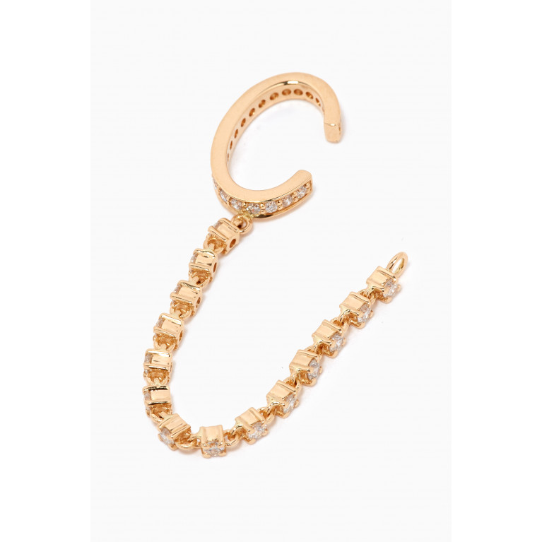 Aquae Jewels - Diamond Rope Earring Cuff in 18kt Yellow Gold