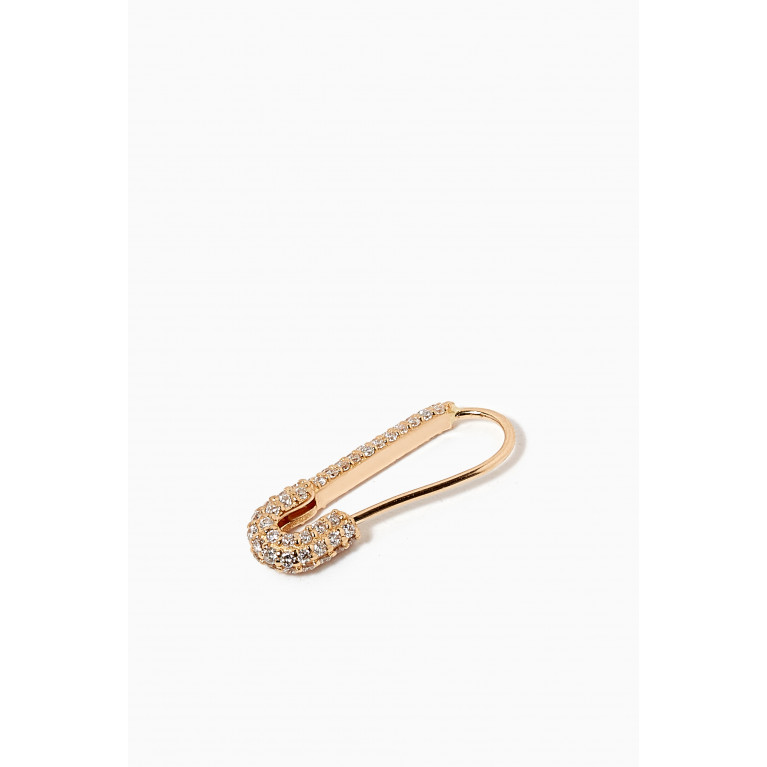 Aquae Jewels - Classic Safety Pin Diamond Earring in 18kt Yellow Gold