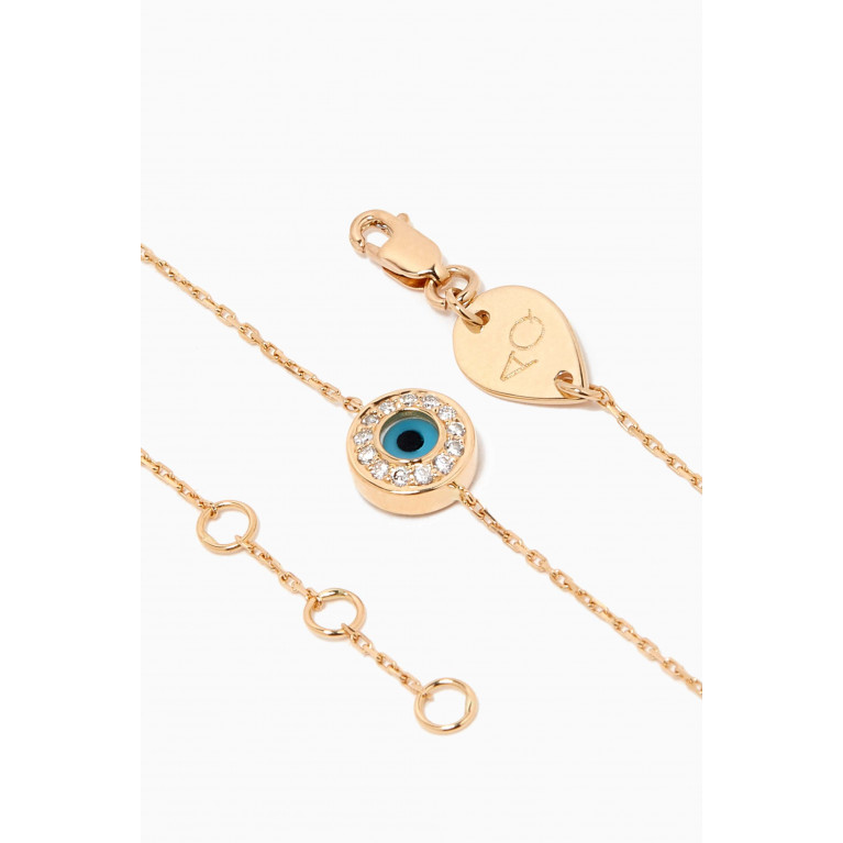 Aquae Jewels - Evil Eye Diamond Bracelet in 18kt Yellow Gold