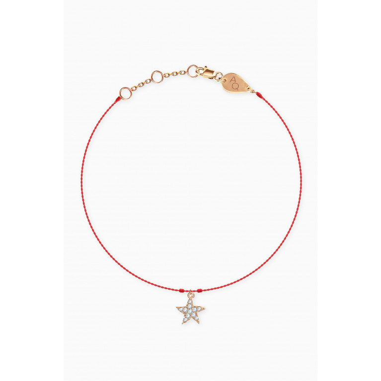 Aquae Jewels - Starfish Diamond Thread Anklet in 18kt Yellow Gold Red