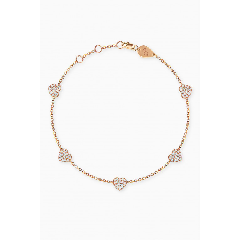 Aquae Jewels - Constellation Heart Diamond Anklet in 18kt Yellow Gold