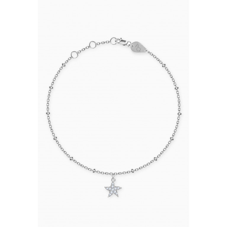 Aquae Jewels - Starfish Diamond Anklet in 18kt White Gold Silver