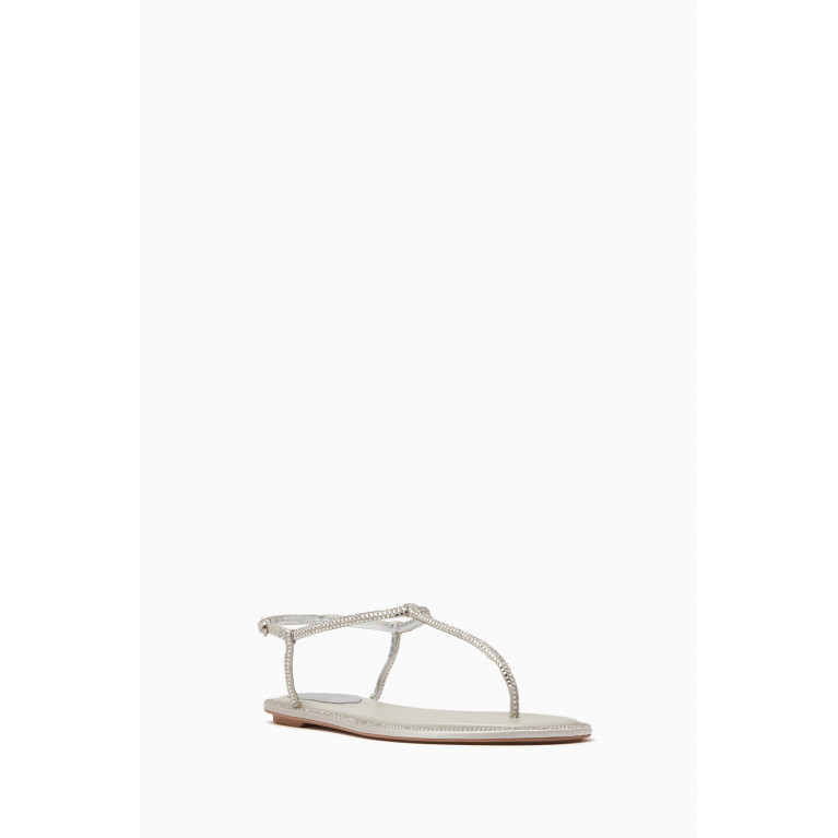 René Caovilla - Diana Thong Sandals in Satin & Leather