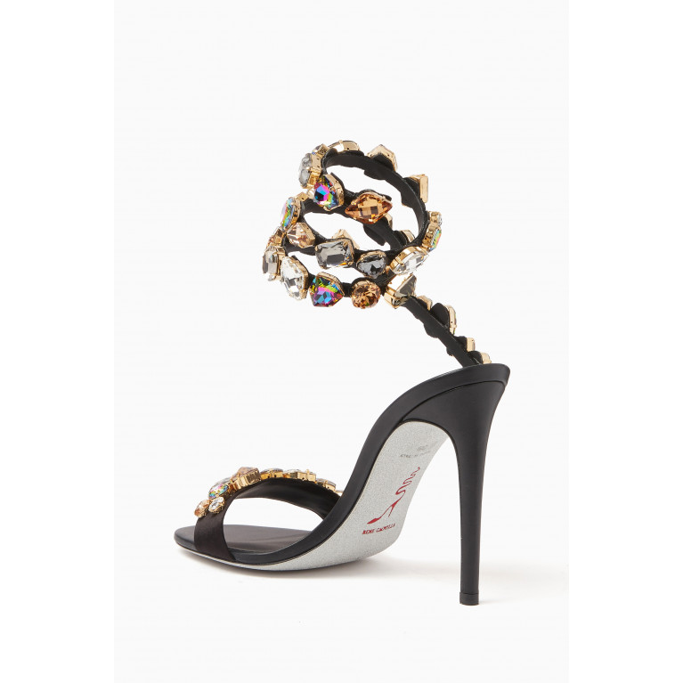 René Caovilla - Embellished Wrap-around Heel Sandals in Leather