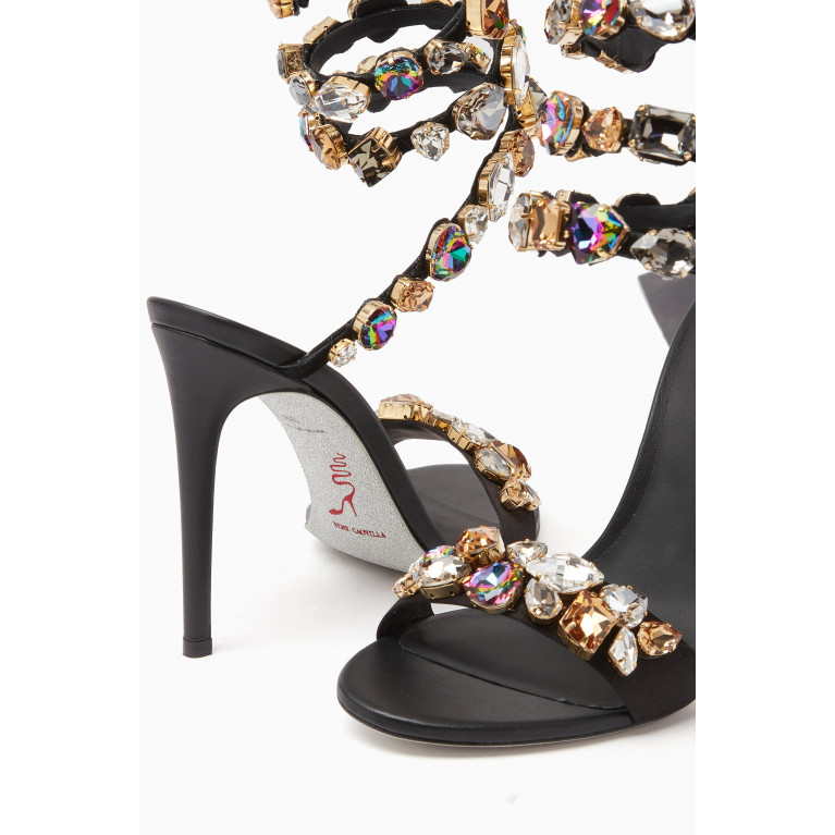 René Caovilla - Embellished Wrap-around Heel Sandals in Leather