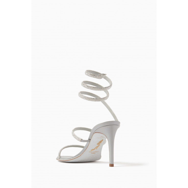 René Caovilla - Cleo 105 Crystal Lace-up Sandals in Satin