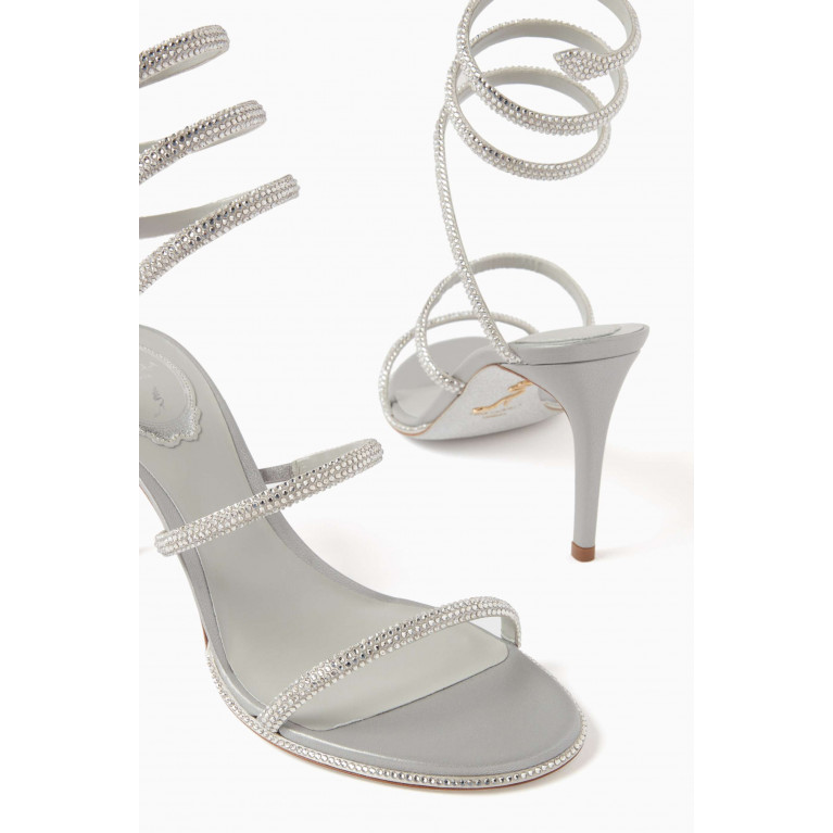 René Caovilla - Cleo 105 Crystal Lace-up Sandals in Satin