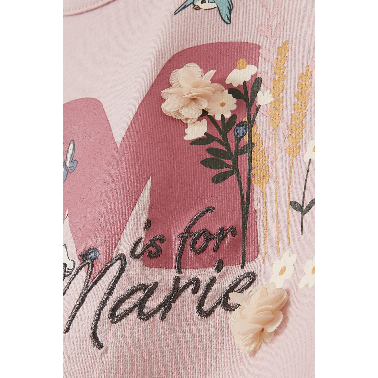 Name It - Marie Graphic Print T-shirt in Cotton Purple