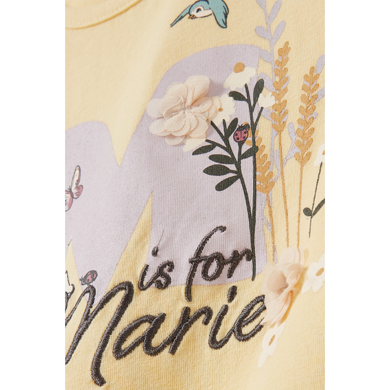 Name It - Marie Graphic Print T-shirt in Cotton Yellow